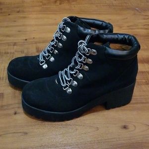 Black Lace-up combat boots size 7.5